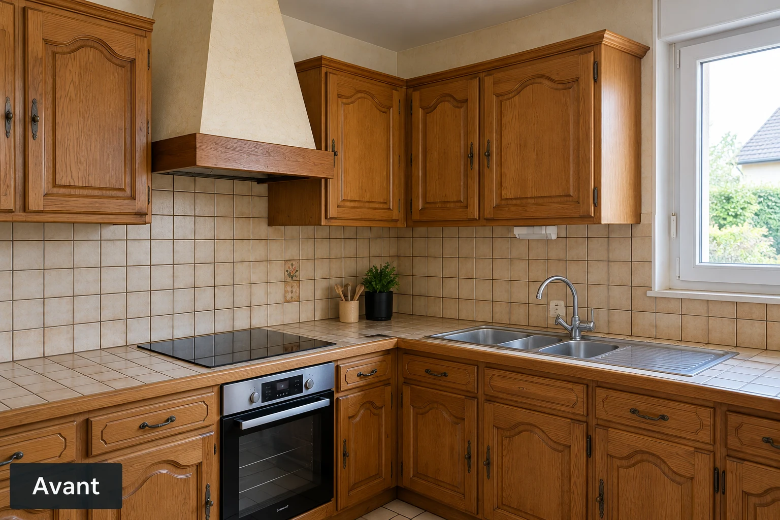 Cuisine avant rénovation décorative Cover Styl’ par MJBD